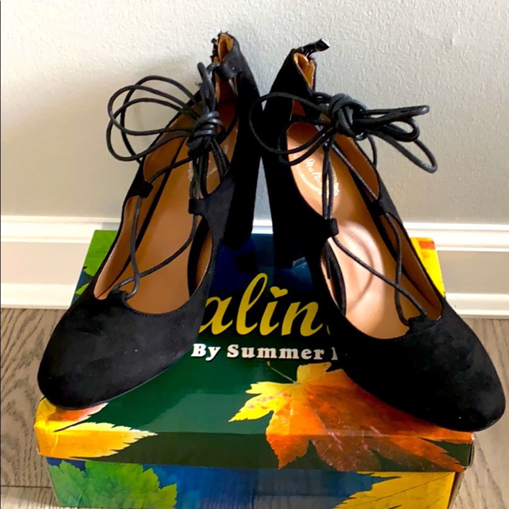 Catalina Block Heels with Laces